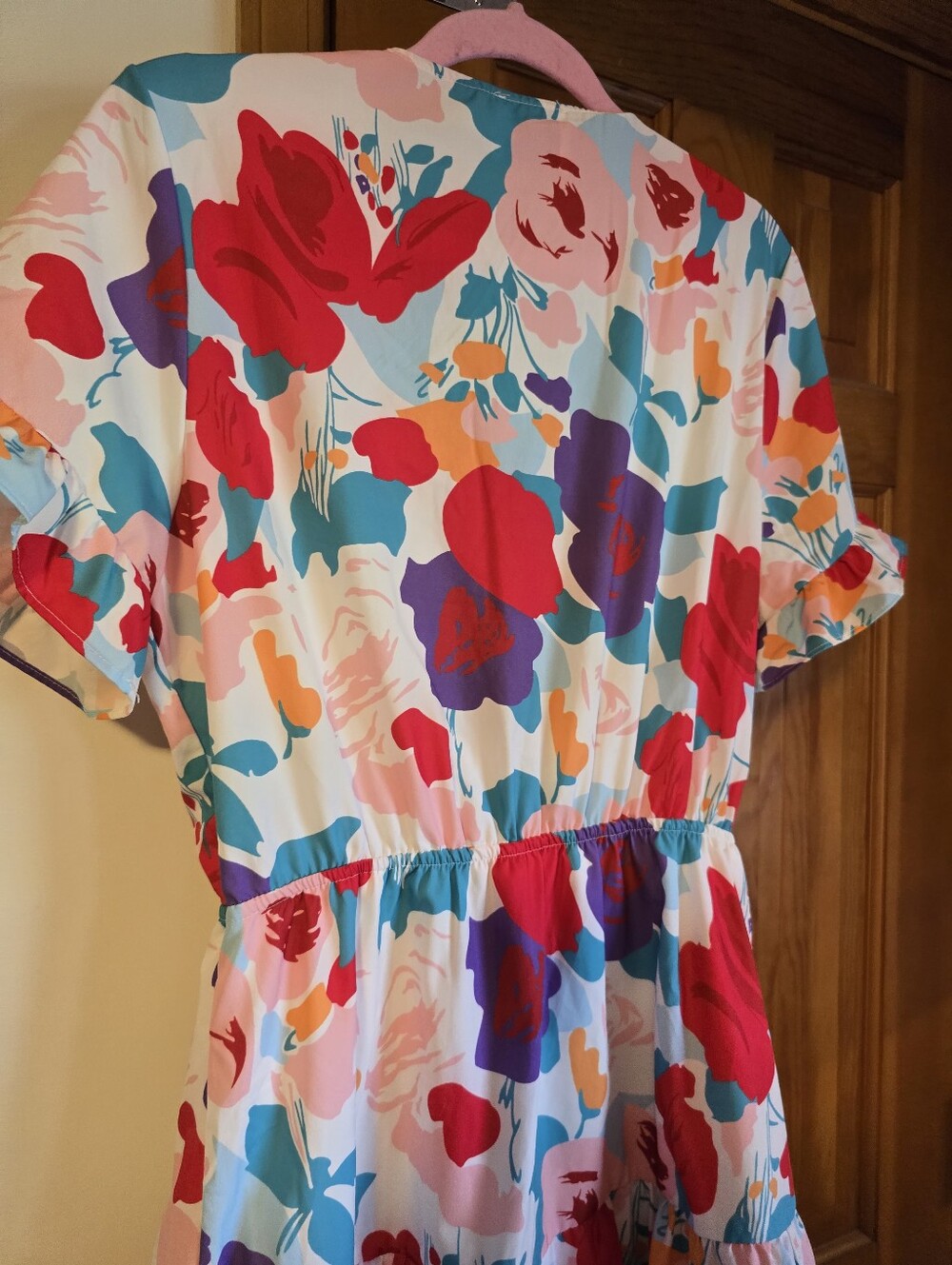 Hello Molly Multi-Color Floral Tie-Front Ruffle Mini Dress - Picture 15 of 16